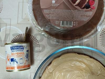 Tortas „Kremas-brulė“ su kondensuoto pieno kremu Žingsnis 3