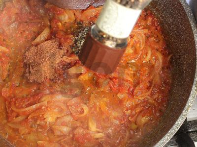 Harcho su graikiniais riešutais ir tkemali padažu Žingsnis 11