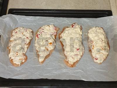 Vištienos filė po sūrio ir pomidorų šydu Žingsnis 5