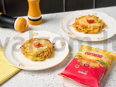 Daržovių lizdai su sūriu pagrindine nuotrauka