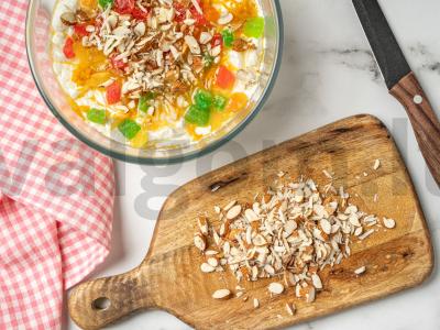 Apelsinų keksas su cukatais ir migdolais Žingsnis 4