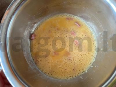 Tortilija su sūriu ir rūkytomis dešromis Žingsnis 3