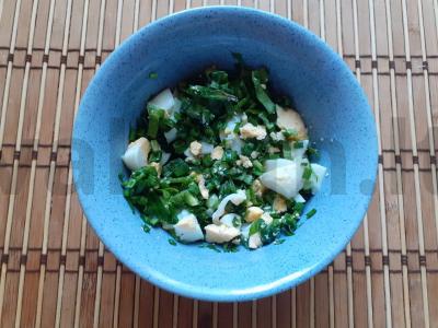 Užkandis iš lavašo su pesto, rukola ir kiaušiniu Žingsnis 3