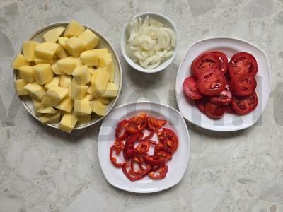 Kiauliena folijoje su mėsa ir sūriu Žingsnis 3