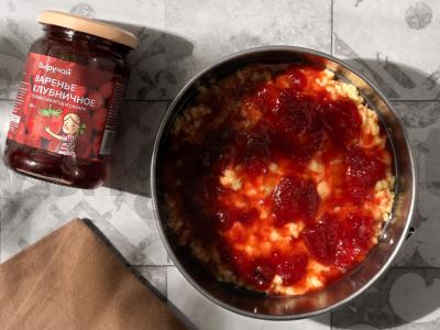 Tarkuotas pyragas su braškių uogiene Žingsnis 5