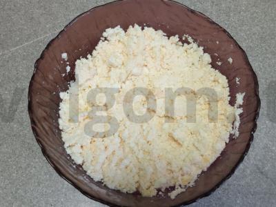 Sūrio blynai su kokosų drožlėmis ir karamele Žingsnis 5