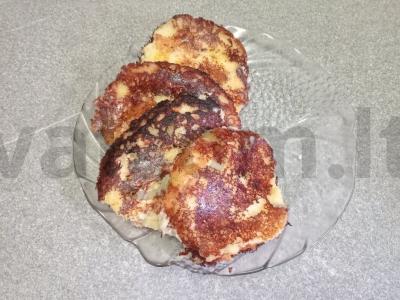 Sūrio blynai su kokosų drožlėmis ir karamele Žingsnis 8