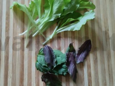 Salotas su mini-mocarela, vyšniniais pomidorais ir baziliku Žingsnis 3