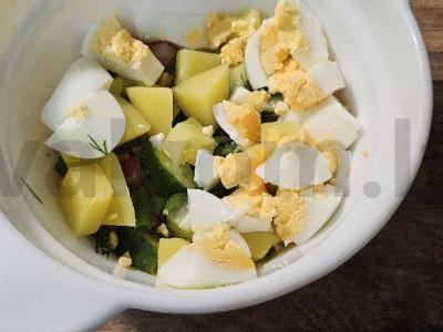 Okroška su ridikėliais ant kvass už 30 minučių Žingsnis 4