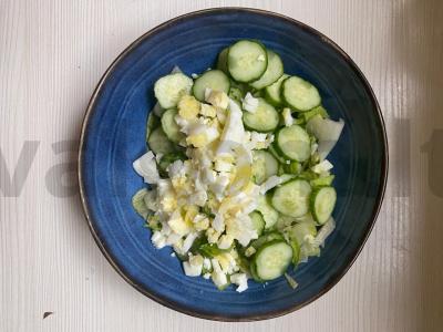 Salotas „Žalias“ su mocarela ir kiaušiniu Žingsnis 3