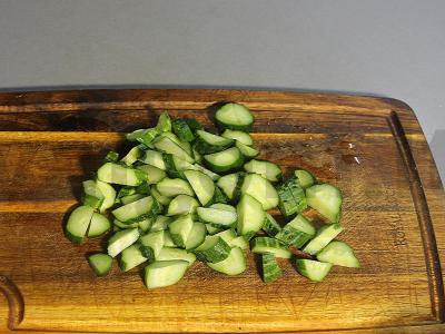 Salotas su menkės ikrais ir kiaušiniais Žingsnis 2