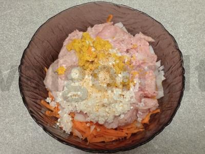 Paprikos su vištienos faršu, bulguru ir ryžiais Žingsnis 5