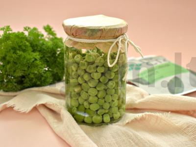 Konservuoti žali žirniai žiemai be sterilizacijos pagrindine nuotrauka