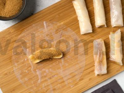 Vaisių spring-rolai su bananais Žingsnis 2