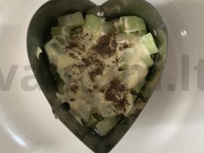 Salotos su tunu, kiaušiniais ir varškės sūriu Žingsnis 3