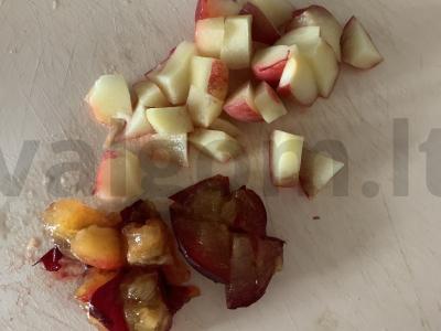 Desertas su zefyrais, vaisiais ir kukurūzų dribsniais Žingsnis 1