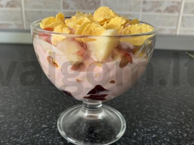 Desertas su zefyrais, vaisiais ir kukurūzų dribsniais Žingsnis 10