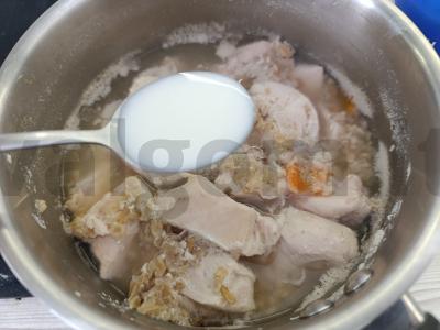 Vištienos piurė su avižiniais dribsniais ir acidofiliu Žingsnis 5