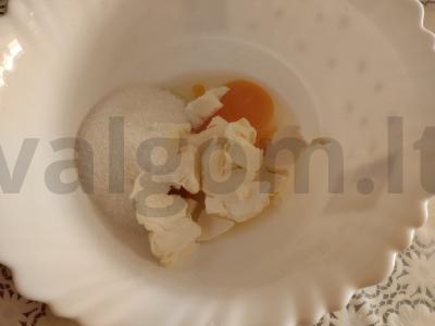 Švelnūs sausainiai „Kokosiniai“ Žingsnis 1