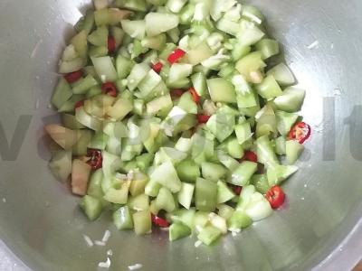 Aštrus užkandis iš žalių pomidorų ir čili pipirų Žingsnis 5