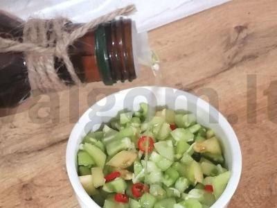 Aštrus užkandis iš žalių pomidorų ir čili pipirų Žingsnis 6