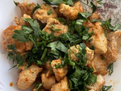 Vištienos gabaliukai su prieskoniais ir žolelėmis Žingsnis 6