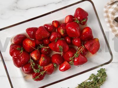 Brusketa su kepta braške ir rikota Žingsnis 1