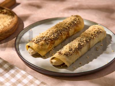 Rulonai su bananais ir šokoladiniu kremu Žingsnis 5