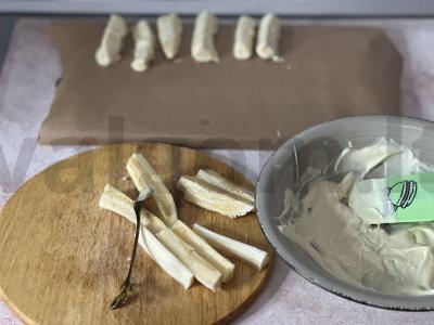 Šokoladu aptepti bananai Žingsnis 4