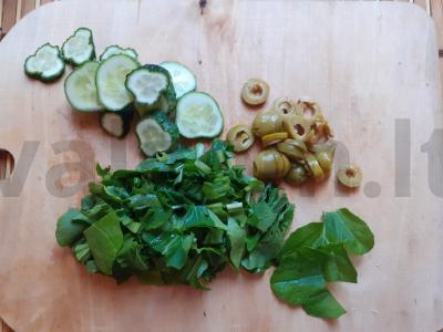 Žalias salotas su stripsais Žingsnis 3