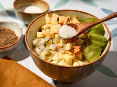 Ruginė galeta su obuoliu, kriauše ir vynuogėmis Žingsnis 3