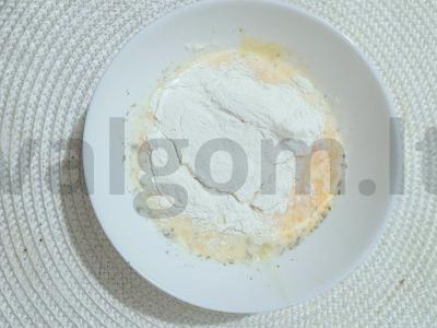 Ryžių blynai su kumpiu ir agurku Žingsnis 2