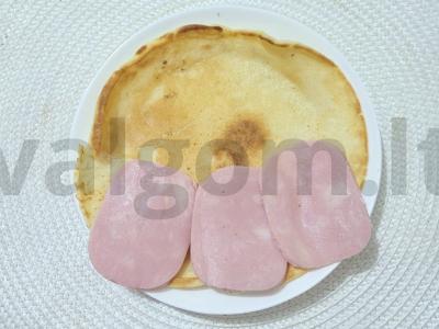 Ryžių blynai su kumpiu ir agurku Žingsnis 5