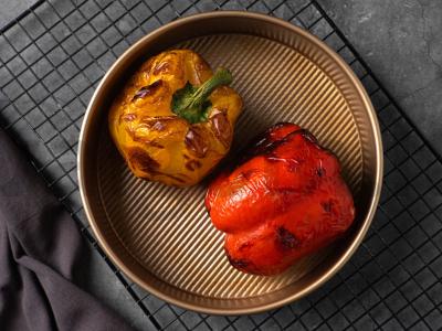 Vagyu steikas su keptais pipirais ir žaliu svogūnu Žingsnis 1