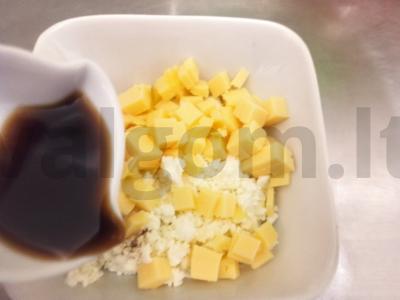 Žirnių piurė su sūriu ir varške Žingsnis 3