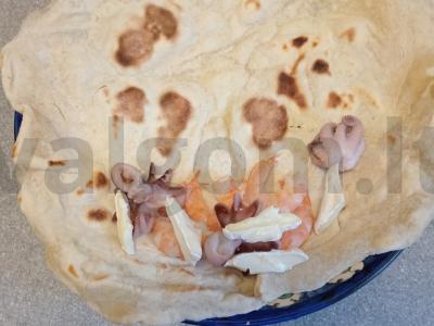 Šašlykas su krevetėmis, aštuonkojais ir trimis sūrio rūšimis Žingsnis 3