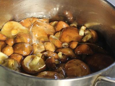 Marinuoti sviestiniai grybai su česnaku Žingsnis 1