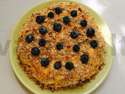 Švelnus avižinių sausainių tortas su varške ir bananais be kepimo Žingsnis 11