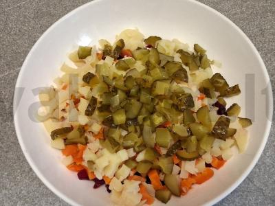 Vinegretas su žirneliais ir alyvuogių aliejumi Žingsnis 4