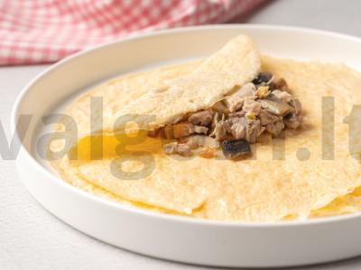 Kiaušinių blynai su vištiena Žingsnis 6