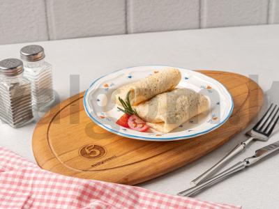 Kiaušinių blynai su vištiena pagrindine nuotrauka