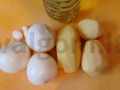 Kepta upėtakis ant daržovių pagalvėlės Žingsnis 1