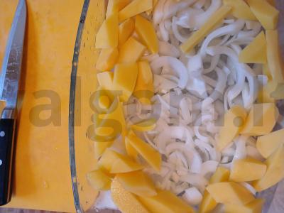 Kepta upėtakis ant daržovių pagalvėlės Žingsnis 3