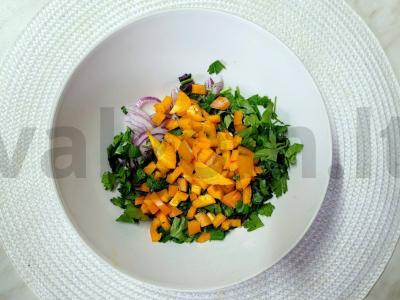 Sultingas daržovių salotas su garstyčių padažu Žingsnis 3