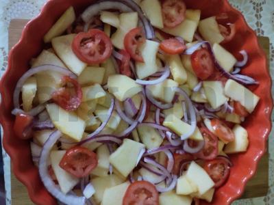 Plačiakarpis, keptas su daržovėmis orkaitėje Žingsnis 4