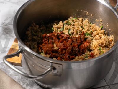 Žalioji košė su pesto ir džiovintais pomidorais Žingsnis 4