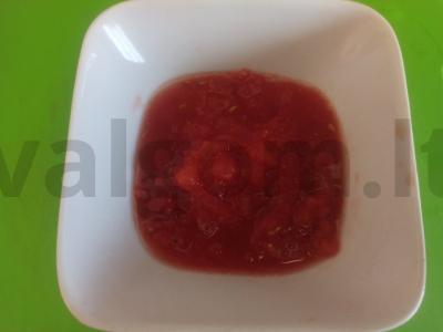 Žaliosios pupelės pomidorų-grietinėlės padaže Žingsnis 3