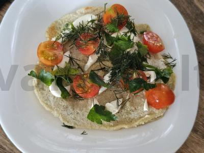 Nesaldus cukinijų blynelis su žolelėmis Žingsnis 7