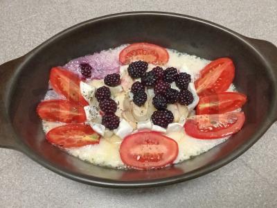 Kamamberas, keptas su pomidoru ir gervuogėmis Žingsnis 6