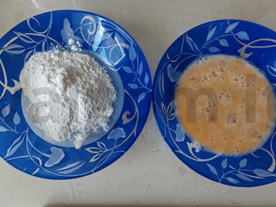 Žuvies lazdelės su šviežiais žalumynais Žingsnis 3